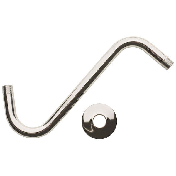Plumb Pak Polished Chrome Metal Shower Arm and Flange